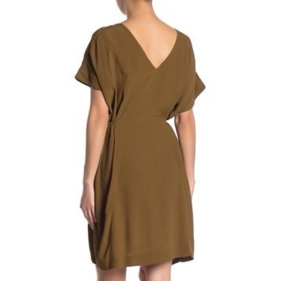 NWT Madewell Downtown Tie Back Dress Olive - Picture 2 of 9